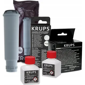 Kávovar Sada filtrů Krups KRUPS F08801, čisticí roztok Krups XS9000, odvápňovač Krups XS3000
