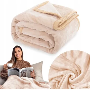 Prostěradlo Pled Łóżkoholicy akryl 160 cm x 200 cm béžový