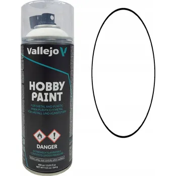 Barva ve spreji Akrylový základový lak Vallejo 28010 Hobby Paint Primer White 400 ml, bílý