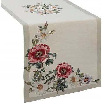 ubrus Béžový běhoun na stůl, vícebarevný, 140 x 45 cm