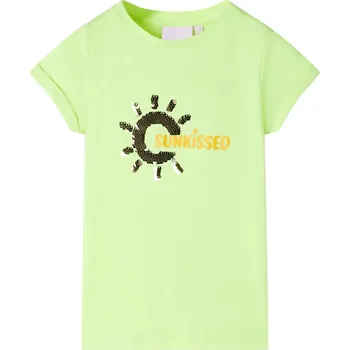 Chlapecké tričko VidaXL Dětské tričko s krátkým rukávem, neonově žluté, velikost 104