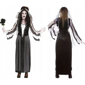 Karnevalový kostým Kostým strašidelná nevěsta s čelenkou Halloween L