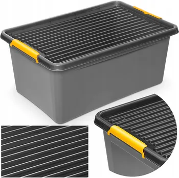 Úložný box Plastová nádoba s víkem uzavíratelná na kolečkách krabička 40 l