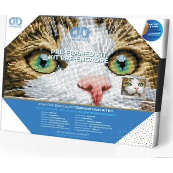 Diamantové malování DIAMOND DOTZ Diamantová výšivka Diamond Dotz Diamantová mozaika Kočičí oči 37,5x29,5cm DDK6029