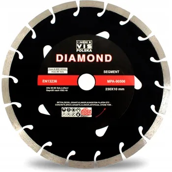 Řezný kotouč DIAMANTOVÝ KOTOUČ na řezání BETONU a dlažby, segmentový 230 x 22 mm