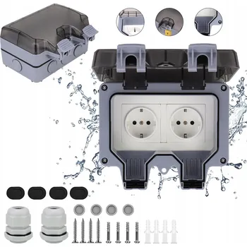 Elektrická zásuvka VENKOVNÍ VODOTĚSNÁ ZÁSUVKA DO ZAHRADY IP66 250V