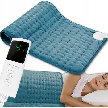 Polštář Elektrický polštář modrý polyester 75 W 30x60 cm