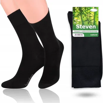Pánské ponožky Steven Pánské ponožky hladké, pohodlné, bambusové 086 černé 44/46