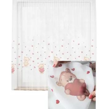 Záclona Hotová Záclona Dětská Voál Medvídci Páska š480x150