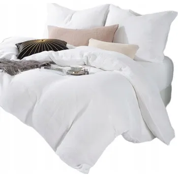 Povlečení BÍLÉ PRODYŠNÉ POVLEČENÍ MUŠELÍN 140x200 + 1 POVLEČENÍ NA POLŠTÁŘ, JEMNÁ SADA