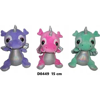 plyšák Plyšová Hračka Drak Dinosaurus 3 pastelové barvy – 15 cm