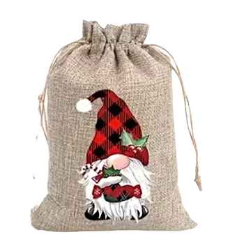 Vánoční dekorace Plátěný pytlík - vánoční skřítek XI (10,0 x 15,0 cm)