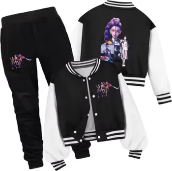 KPop Demon Hunters (Lovkyně démonů) Tepláková souprava KPop Demon Hunters (Huntrix), černé kalhoty + barevné mikiny Barva: černá (8), Velikost: 130