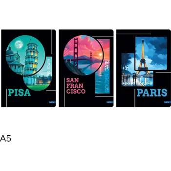 Zápisník Kniha záznamová A5 linka 96l Metropolis mix