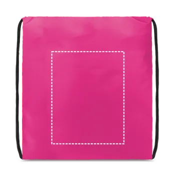 Sportovní vak CARNABY. Batoh 210D s černými stahovacími šňůrkami Transfer (max. 4 barvy, 200 x 250mm) 3 barvy 110 Přední strana 2