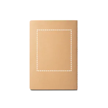 Blok ALCOTT A5. Poznámkový blok ve formátu A5 s obalem z kartonu (250 g/m²) 1 Zadní část, 100 x 120 Sítotisk (plast, papír), 1 barva