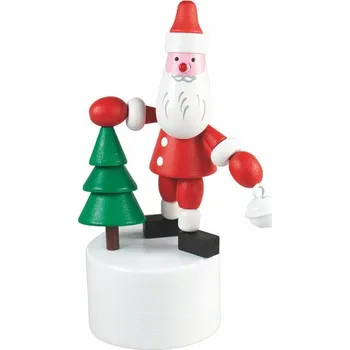 Figurka Mačkací figurka Santa s bílou rolničkou