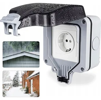 Elektrická zásuvka JEDNOTLIVÁ ZAHRADNÍ ZÁSUVKA VENKOVNÍ VODOTĚSNÁ ELEKTRICKÁ ZÁSUVKA