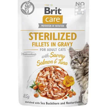 Krmivo pro kočku BRIT CARE STERILIZED SALMONE & TUŇÁK KAPSIČKA PRO KOČKY 85 g