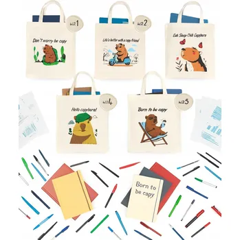 Nákupní taška Bavlněná nákupní taška s kapybarou - 38x42 cm, ekologická, stylová, vzor 5