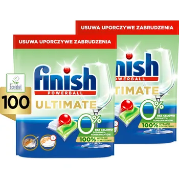 Tableta do myčky Finish Kapsle do myčky nádobí Ultimate Powerball All in One 0% 2 x 100 kusů