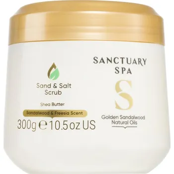 Tělový peeling Sanctuary Spa Golden Sandalwood solný peeling na tělo 300 g