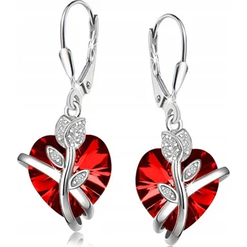 Náušnice STŘÍBRNÉ NÁUŠNICE DÁMSKÉ VISACÍ SRDÍČKA STŘÍBRO 925