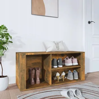 Botník Police na boty, kouřový dub, 100x35x45 cm