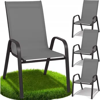Zahradní nábytek Zahradní židle GoGarden kovová šedá 4 ks