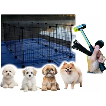 Obraz VELKÁ KLECE KOTEC PRO ŠTĚNĚ MALÉHO MLADÉHO PSA + PŘÍSLUŠENSTVÍ OCHRANNÁ PODLOŽKA