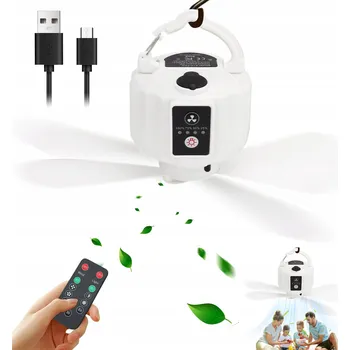 IP kamera 2V1 KEMPINGOVÝ VENTILÁTOR S LED LAMPOU, VĚTRÁK, DÁLKOVÉ OVLÁDÁNÍ, 3 REŽIMY