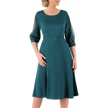 Dámské šaty Carla Moreno koktejlové šaty klasického střihu, midi délka, velikost 48