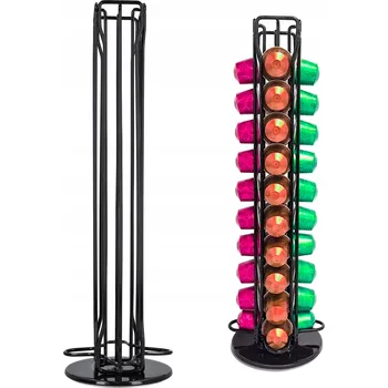 Stojan na kapsle Otočný stojan na kapsle Nespresso, černý, zásobník na 40 kapslí