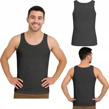 Pánské tričko Captain Mike tílko kulatý výstřih šedé velikosti 5XL