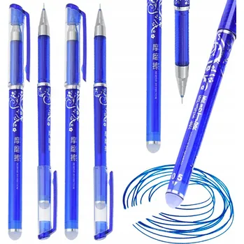 Propiska vymazatelný modrý s gumičkou 0,5 mm, 4 ks