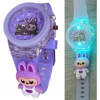 Hodinky Dívčí hodinky LABUBU LED svítící dětské mládežnické ručičkové