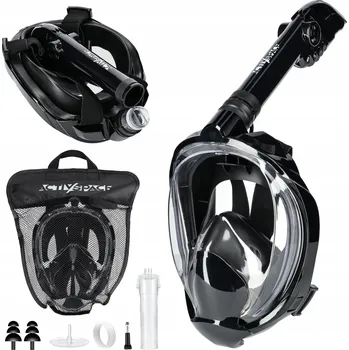 Potápěčská maska Potápěčské Brýle Activ/Space celoobličejová s trubičkou černá S/M