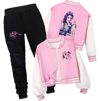 KPop Demon Hunters (Lovkyně démonů) Tepláková souprava KPop Demon Hunters (Huntrix), černé kalhoty + barevné mikiny Barva: růžová (12), Velikost: 160