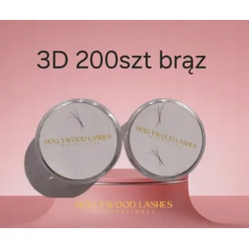 Umělé řasy HOTOVÉ TRSY ŘAS 3D 0,10D 11MM 200ks Hollywood Lashes ČOKOLÁDOVÉ