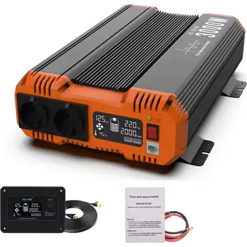 Měnič napětí Měnič napětí FCHAO 6000/3000W DC 12V na AC 230V čistý sinusový invertor s LCD displejem