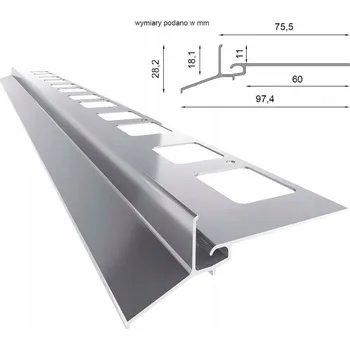Stavební profil Balkónový a terasový okapový profil Renoplast K102 šedý