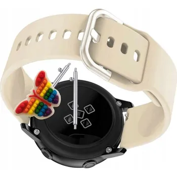 Řemínek na hodinky Řemínek Řemínek pro Garmin Forerunner 570 42mm, Silikonový Béžový Smyčka, nastavitelný