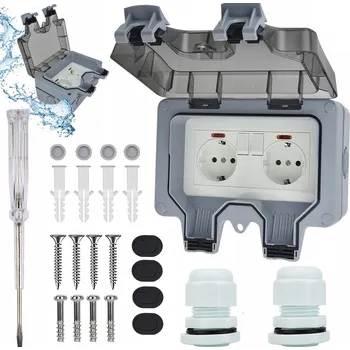 Elektrická zásuvka DVOJITÁ ZAHRADNÍ ZÁSUVKA IP66 VODĚODOLNÁ