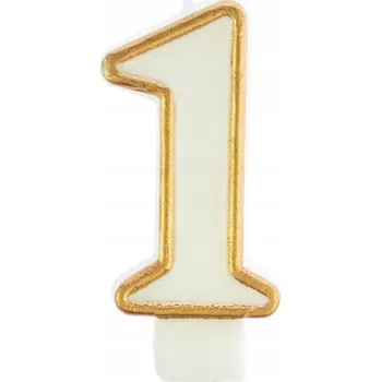 Svíčka SVÍČKA ČÍSLICE 1 ZLATÝ LEM SVÍČKA S ČÍSLEM Svíčka K Narozeninám Lux