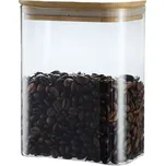 Arte Regal Skleněná dóza obdélníková s bambusovým víkem, 1,1l VIVO