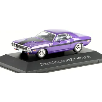 autíčko Dodge Challenger R/T 440 1970 fialová 1:43 - DeAgostini časopis s modelem Dodge Challenger - kovový model