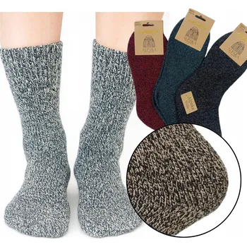 Pánské ponožky 3x pánské ponožky zimní vlněné alpaka teplé silné na zimu velikost 40-43