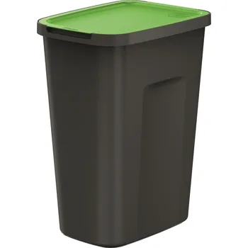 Odpadkový koš Odpadkový koš černý 35 L pro třídění odpadu zelené víko modulární