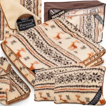 Povlečení Sada 4 ks POVLEČENÍ z Merino vlny, Antialergenní, Prodyšné, 160x200 cm