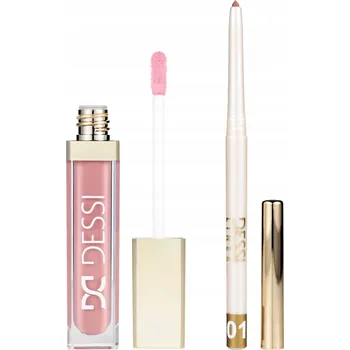 Lesk na rty DESSI Nude Harmony Sada Lesk na rty Creamy 113 + Konturovací tužka 01